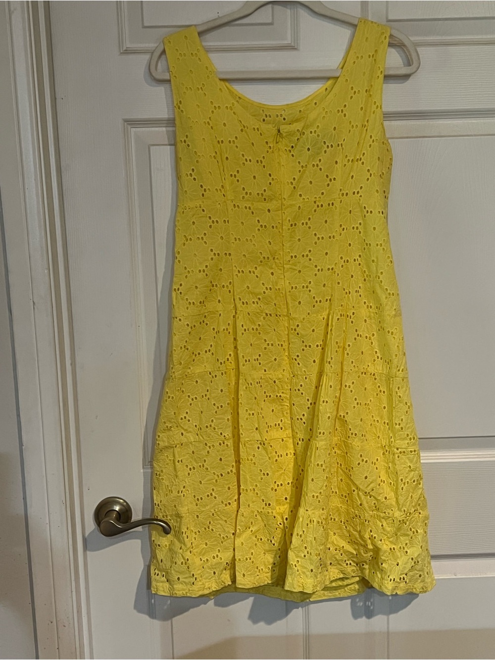 Nine West Sunny Yellow Eyelet A-Line Dress